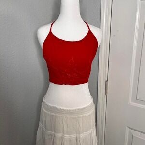Vintage Red Halter Top One Size‎